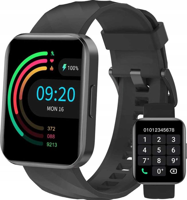 Dakofied Smartwatch opaska sportowa rozmowy aplikacja CZARNA