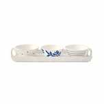 Komplet 3 misek porcelanowych Ø 10 cm z podstawką 33,5×11 cm ELEGANCE