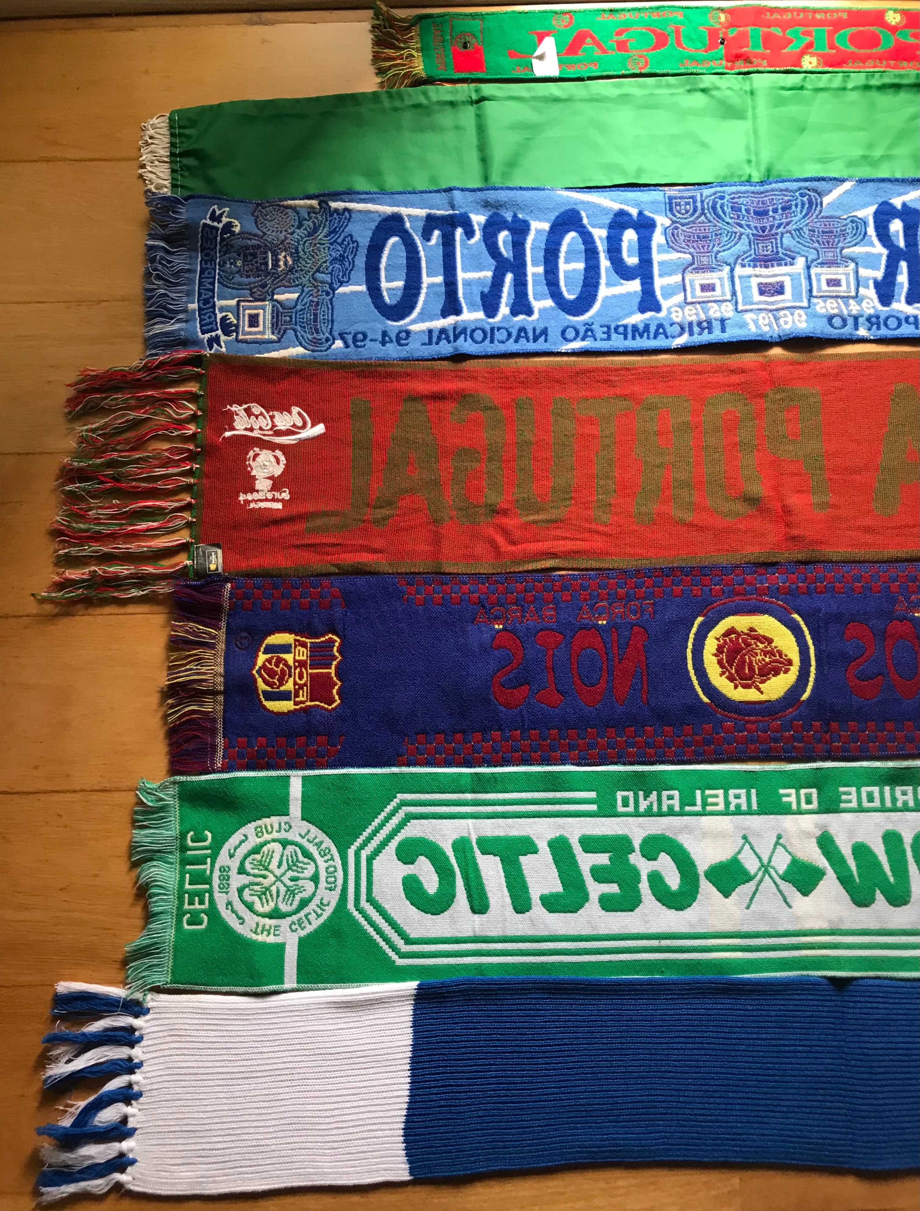 Cachecóis futebol (Portugal,Sporting,Porto,Barcelona,Celtic,Tenerife)