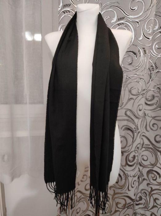 Szalik czarny gładki 170cm Gate pl