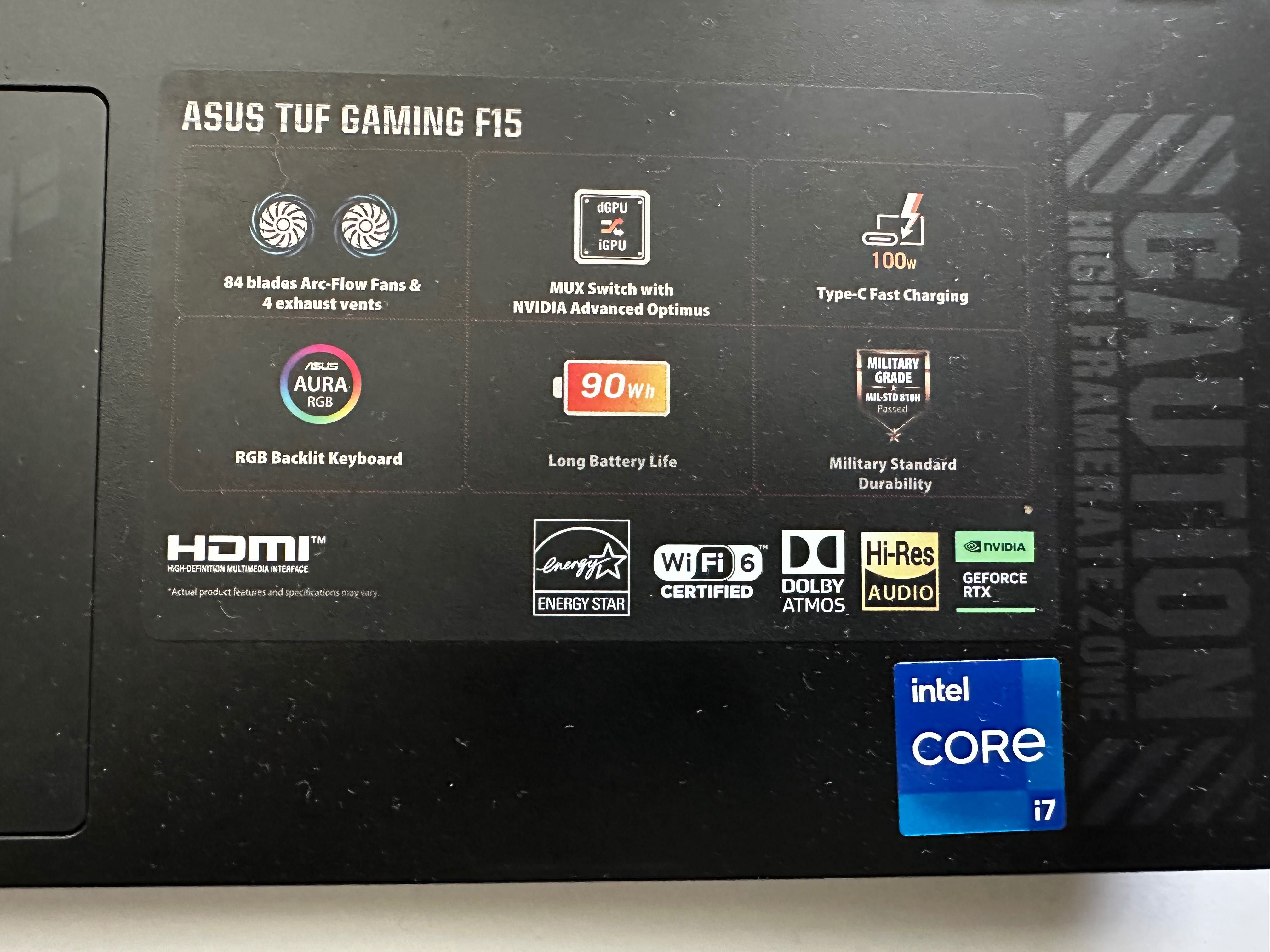 ASUS TUF Gaming F15 (FX507ZI-F15.I74070) • i7-12700H/RTX 4070/16 ГБ