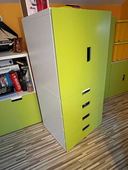 Regał/szafka kolekcja IKEA Biało-zielony, szer.60, wys. 129, gł. 51.