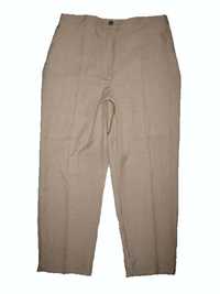 Spodnie z poliestru, jak nowe, ciepły beż, rozmiar 46, UK18.