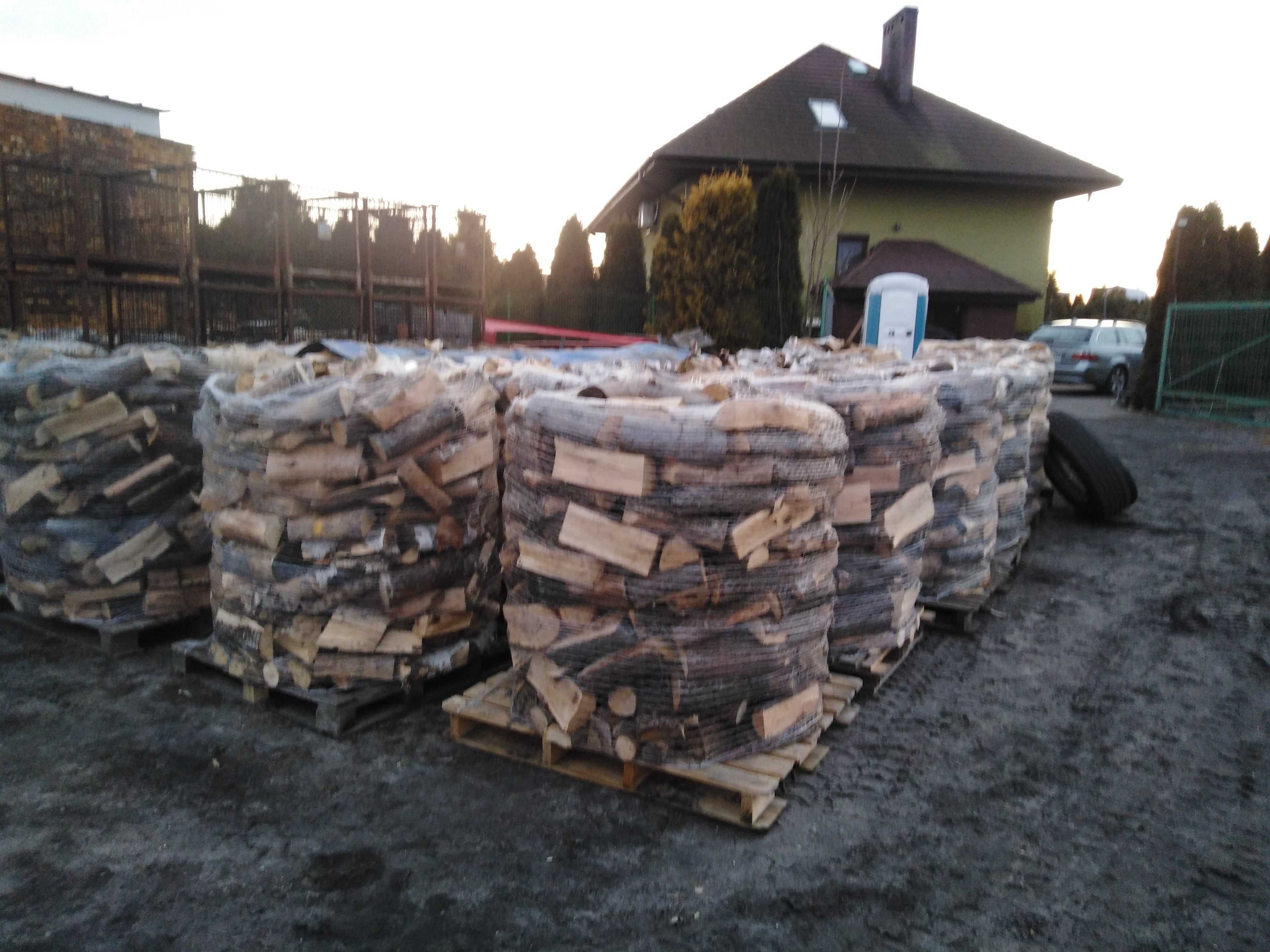 Drewno kominkowe sezonowo dąb/buk/brzoza/sosna/olcha