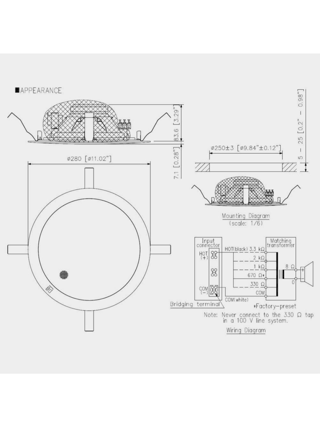Гучномовець TOA PC-2852 (стельовий) акустика