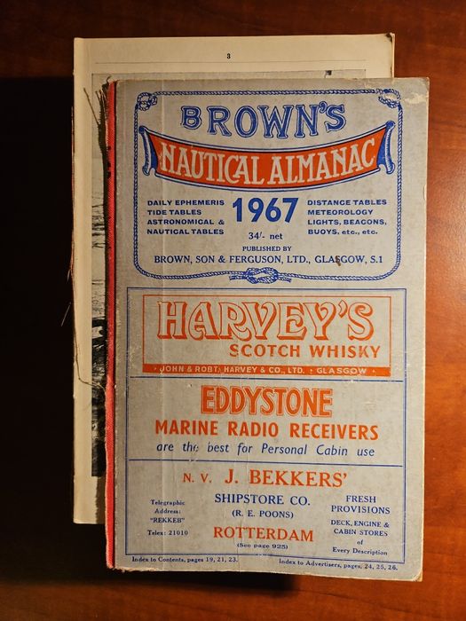 Brown’s Nautical Almanac 1967 oryginał – żegluga morska