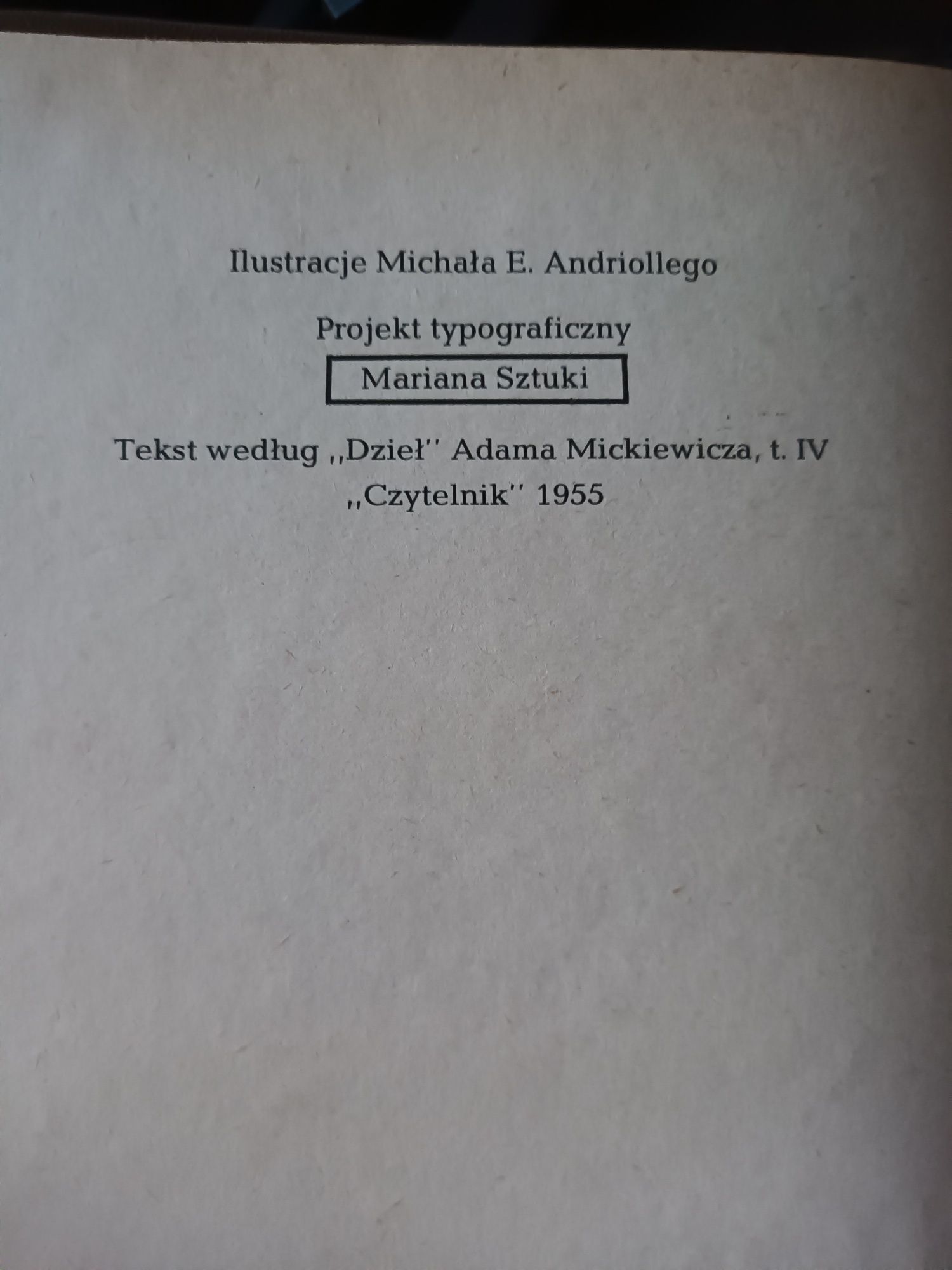 Pan Tadeusz stare wydanie 1955