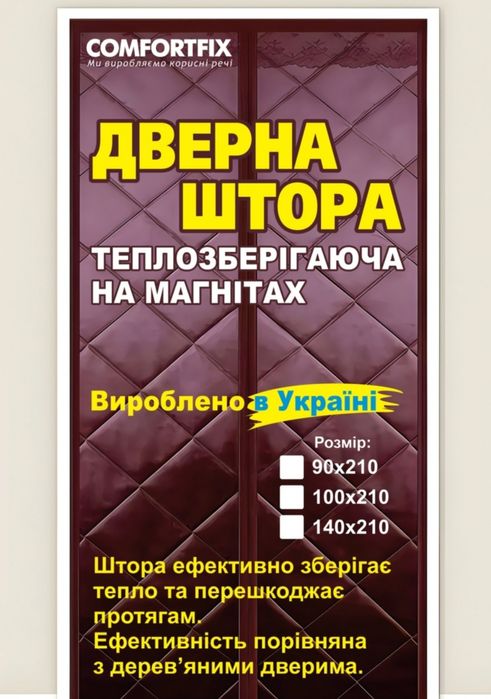 Теплозберігаюча штора на магнітах