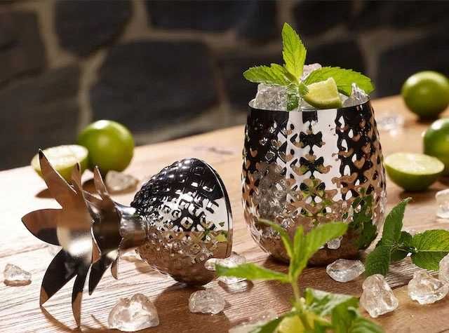 Kubek Ananas do koktajli, drinków 500 ml | stal nierdzewna, na prezent