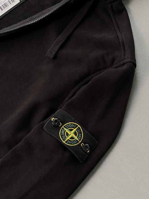 Чорне зіп-худі Stone Island базова зипка стон айленд
