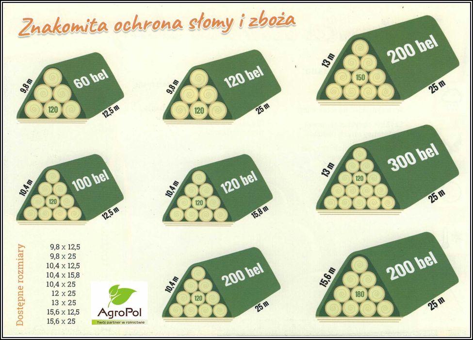 Fliz 9,8x25m Mata do Siana Słomy Plała Plandeka Flizelina Włóknina