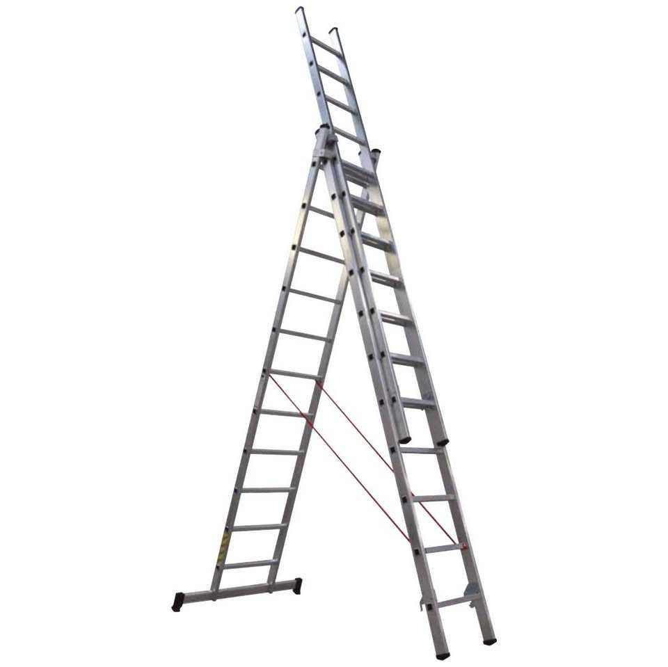 Alugo escada tripla 3x15 degraus- 4+4+4 de aluminio