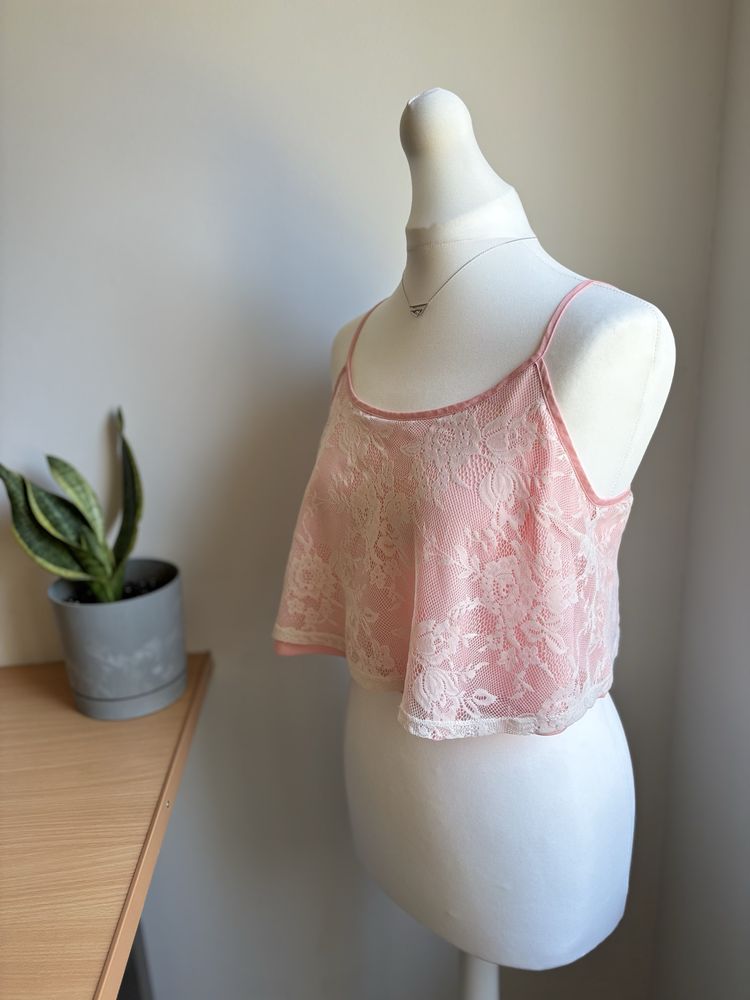 Letni różowy top/ crop top forever 21