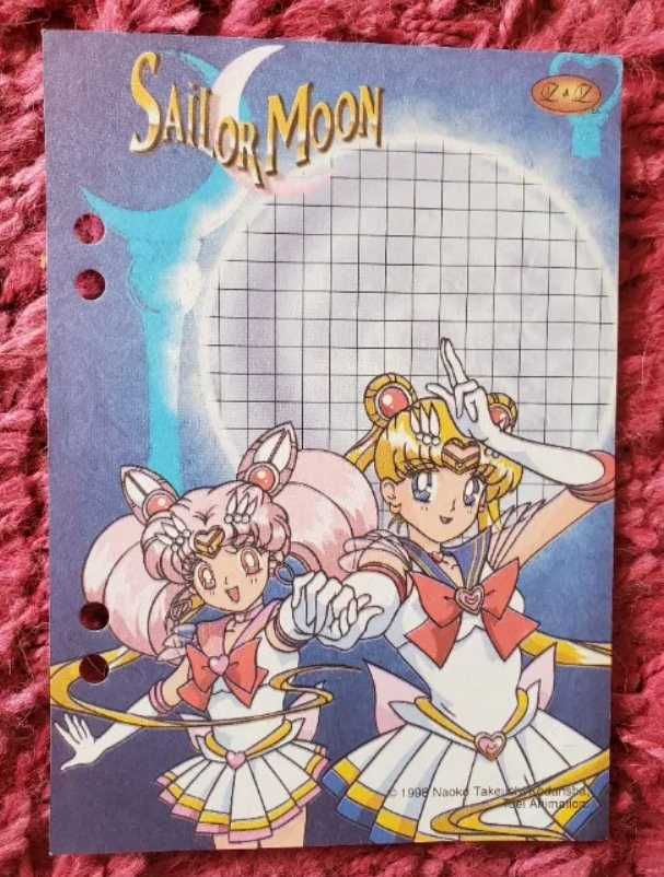 kolekcjonerska mała kartka sailor moon czarodziejka z księżyca