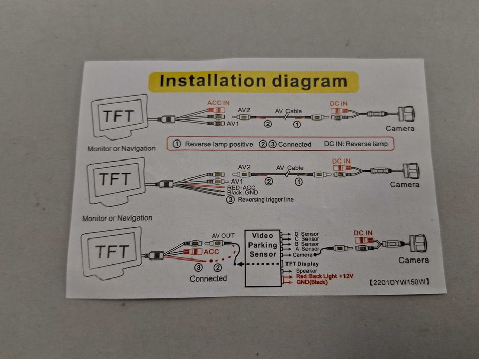 N103 Mini Kamera HD Zestaw Montażowy Ze Złączem RCA