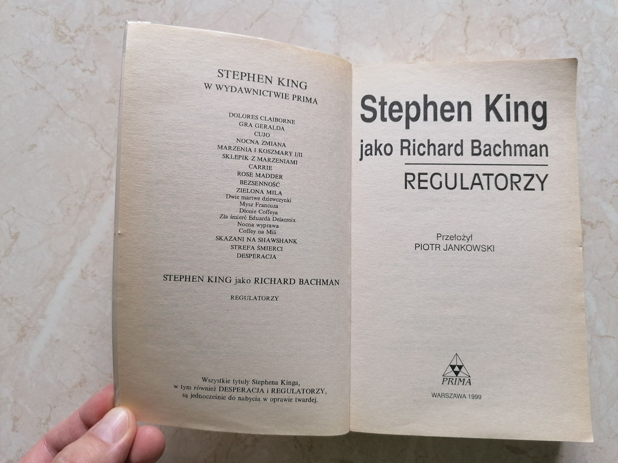 REGULATORZY, BDB! Wydanie 2 PRIMA, Stephen King jako Richard Bachman.