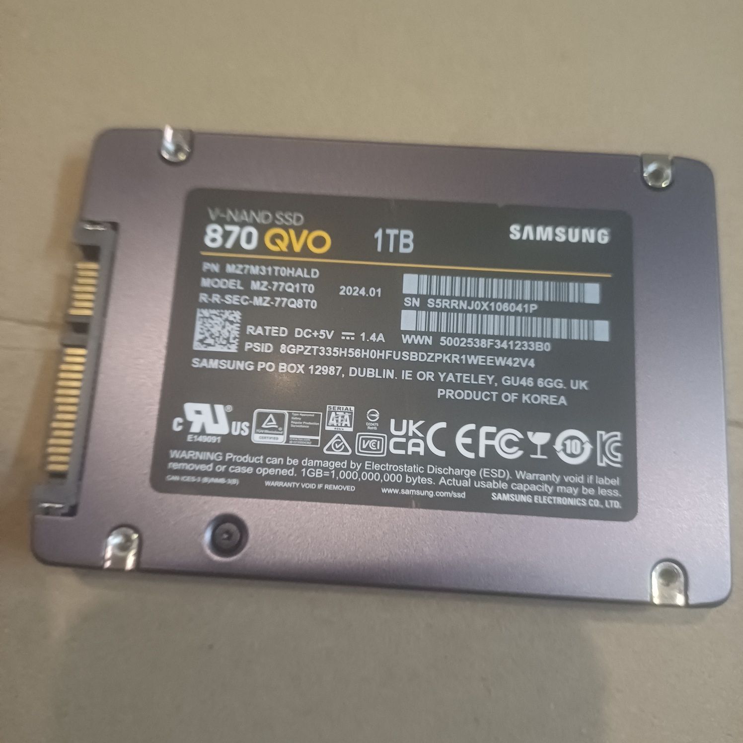 SSD диск Samsung 870 QVO 1TB