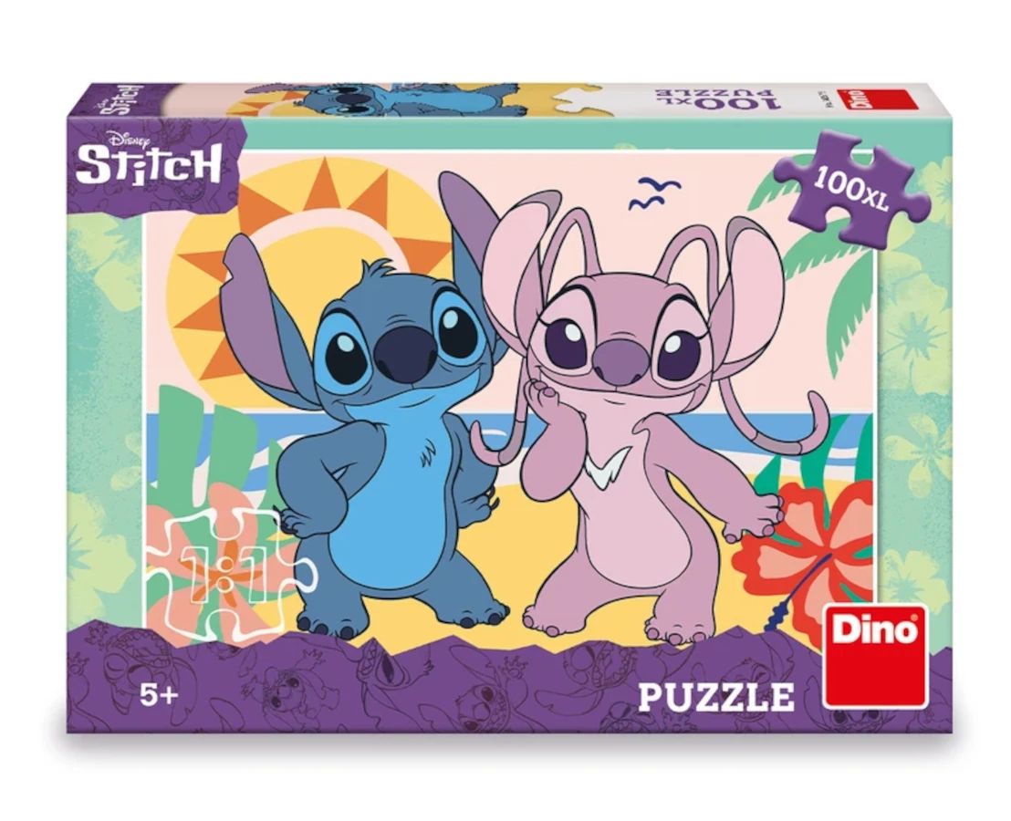 Duże puzzle dla dzieci Stitch na plaży 100 elementów