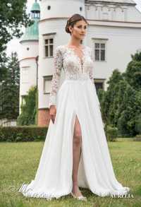 Suknia ślubna Ms Moda Aurelia - koronka, długi rękaw