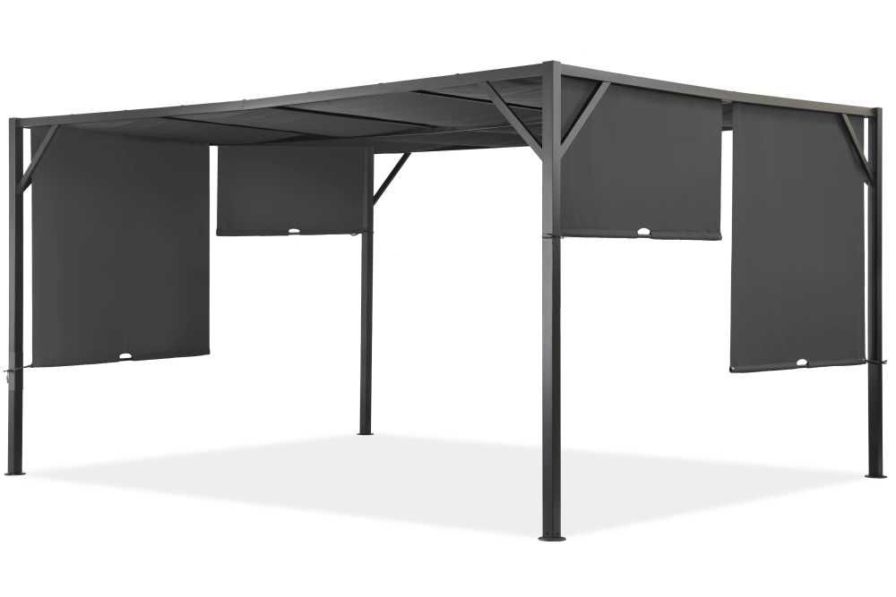 •Pergola tarasowa metalowa 3 x 4m ANTRACYTOWA!