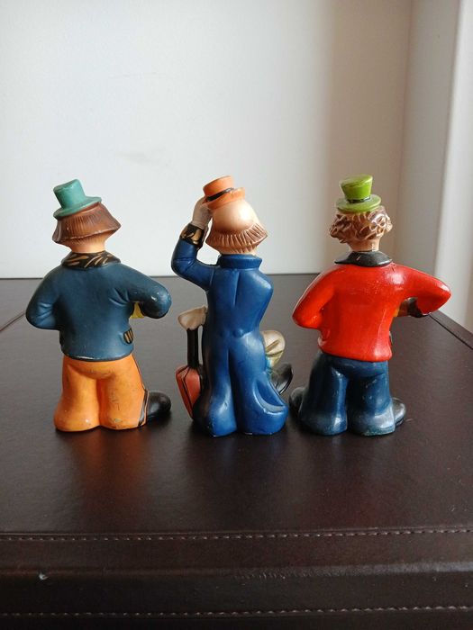 3 palhaços vintage em cerâmica