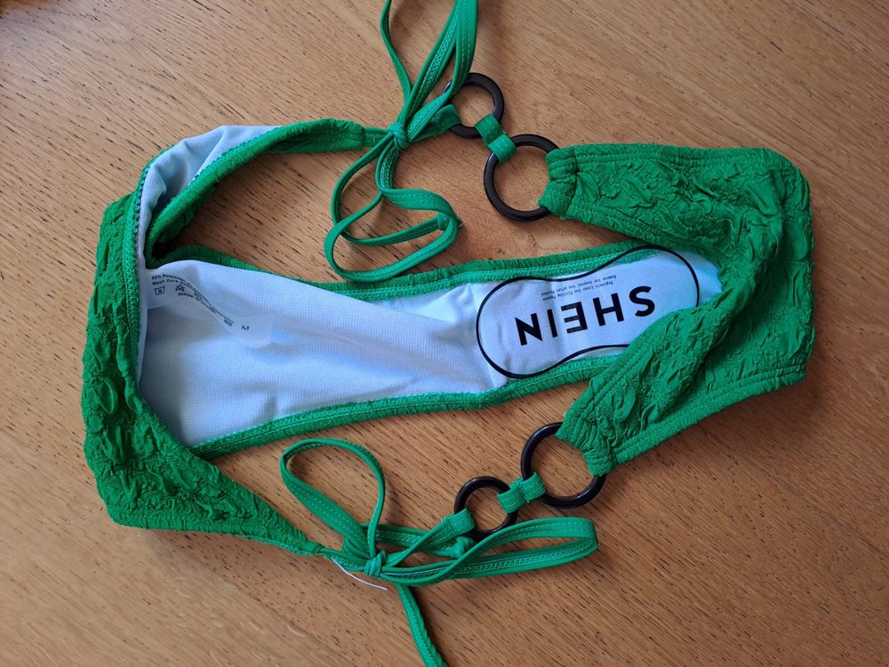 Bikini zielone karbowane shein nowe M