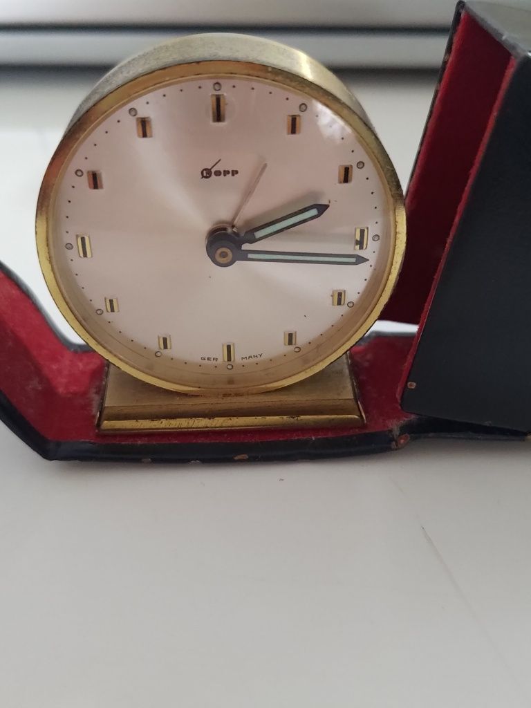 Budzik Vintage kopp mechaniczny nakręcany germany kieszonkowy podrozny
