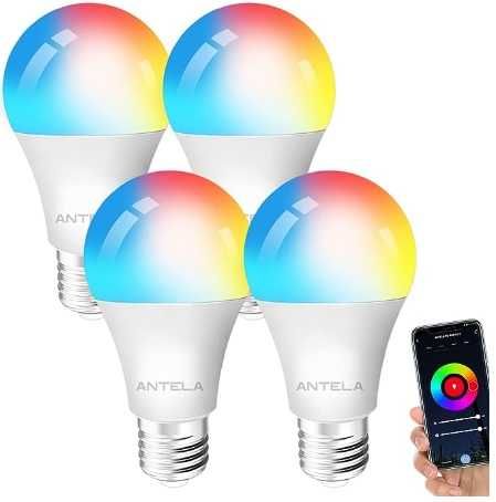Smart Bulb Żarówka E27 LED 4 sztuki 9 W, RGB kompatybilna z Alexa.