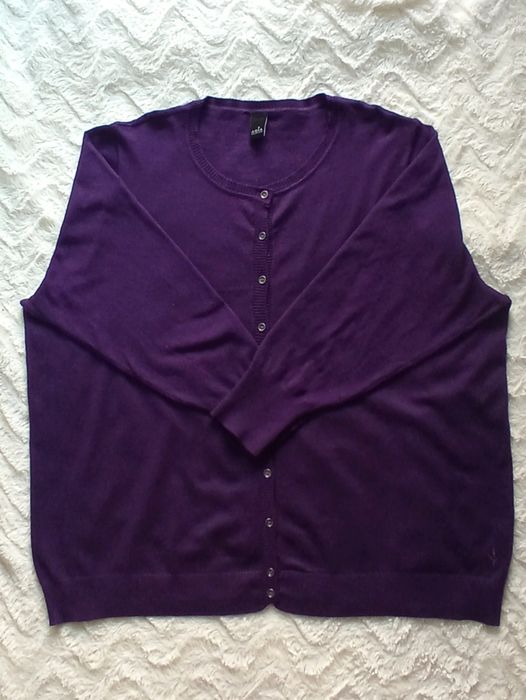 Sweter rozpinany Adia 52 54 fioletowy wiskoza