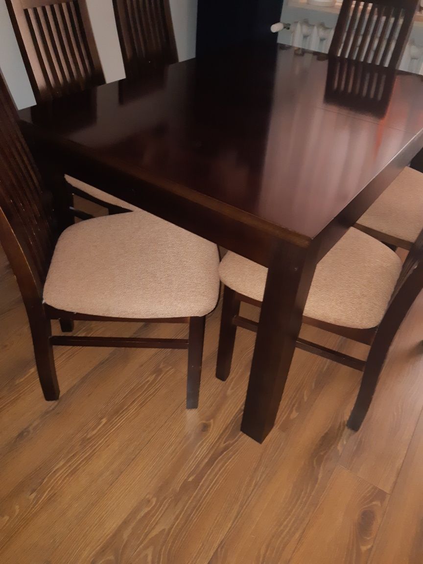 Stół, 6 krzeseł,naturalne drewno