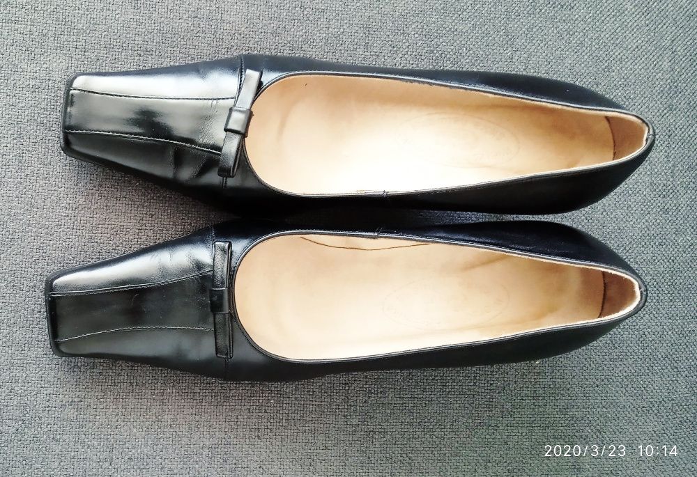 Buty szpilki czółenka pantofle czarne skóra marki ELAPO - jak nowe
