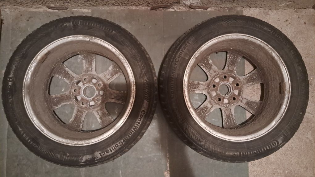 4 używane alufelgi 16" Mazda (i inne) z oponami zimowymi Continental 2