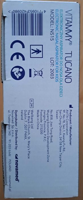 Aspirator Do Nosa Elektryczny VITAMMY TUCANO Na gwarancji