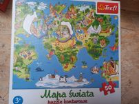 Puzzle mapa świata 3+