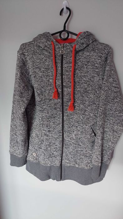 Bluza damska sportowa z kapturem szara XL Stan bdb zamek kieszenie
