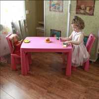 Набір дитячий пластиковий  столик 1 стільчик для дівчинки подарунок