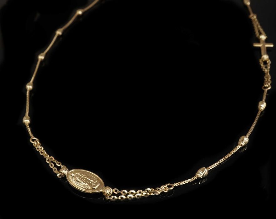 Złoto 585 - złoty łańcuszek Różaniec