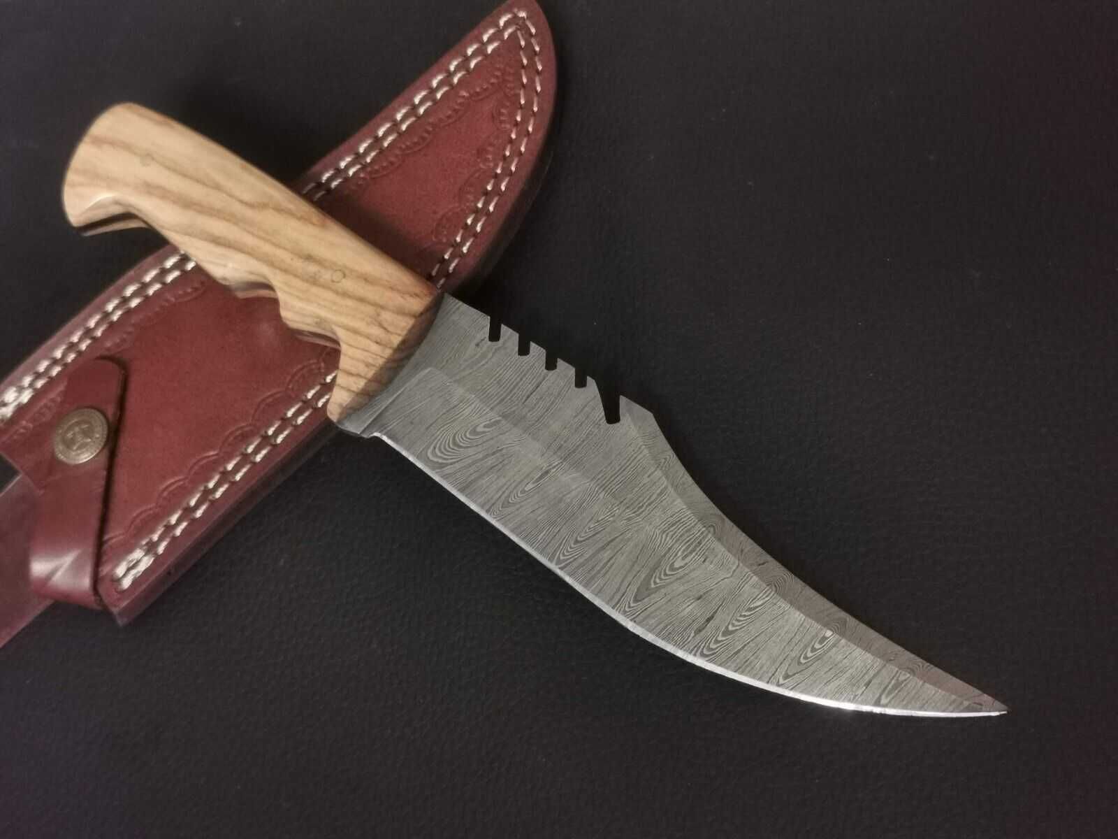 nóż DAMAST myśliwski BOWIE stal damasceńska 27cm ręcznie wyk bushcraft