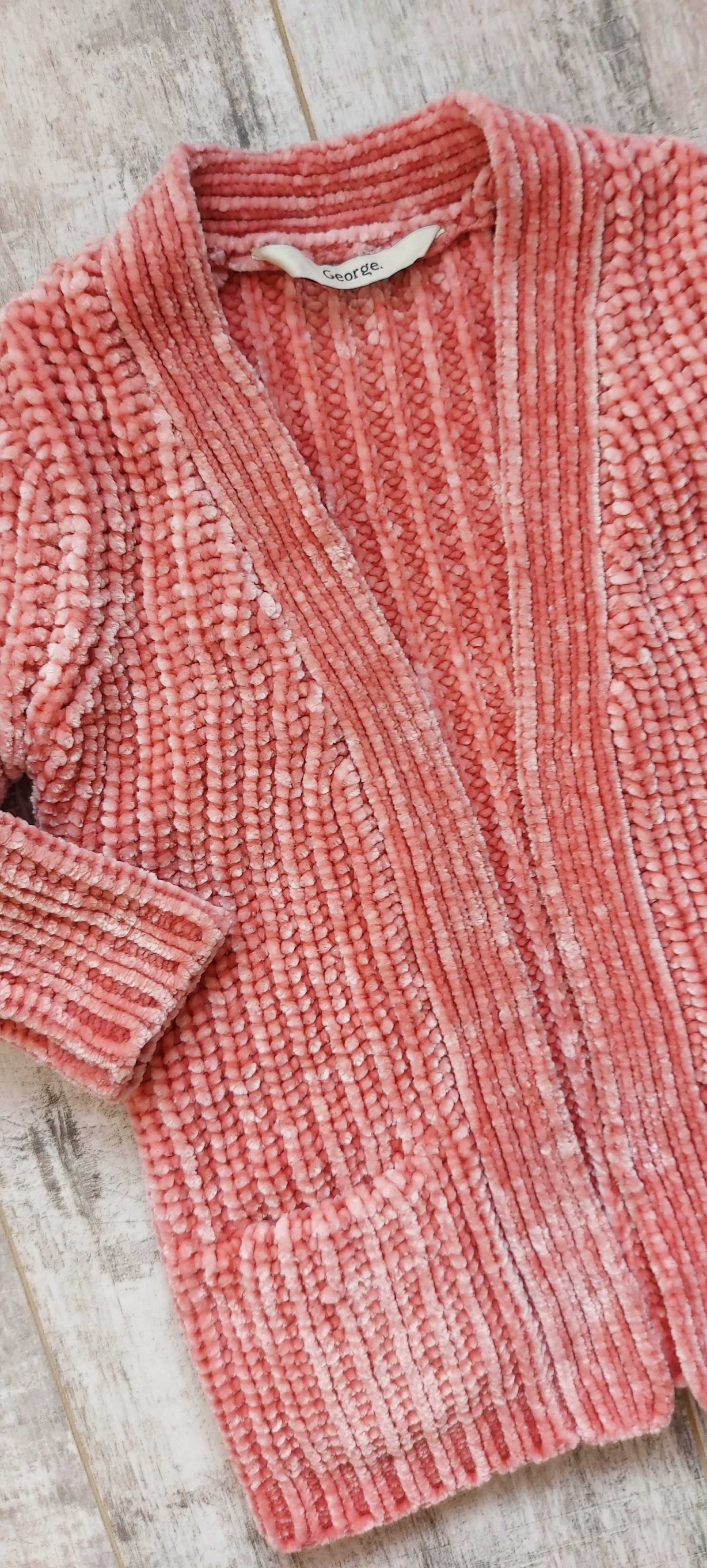 Mięciutki ciepły różowy sweter 80-86cm 12-18m-cy George