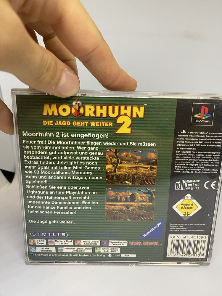 Gra Moorhuhn 2 Die Jagd geht weiter PSX PS1 Play Station 1 pudełkowa