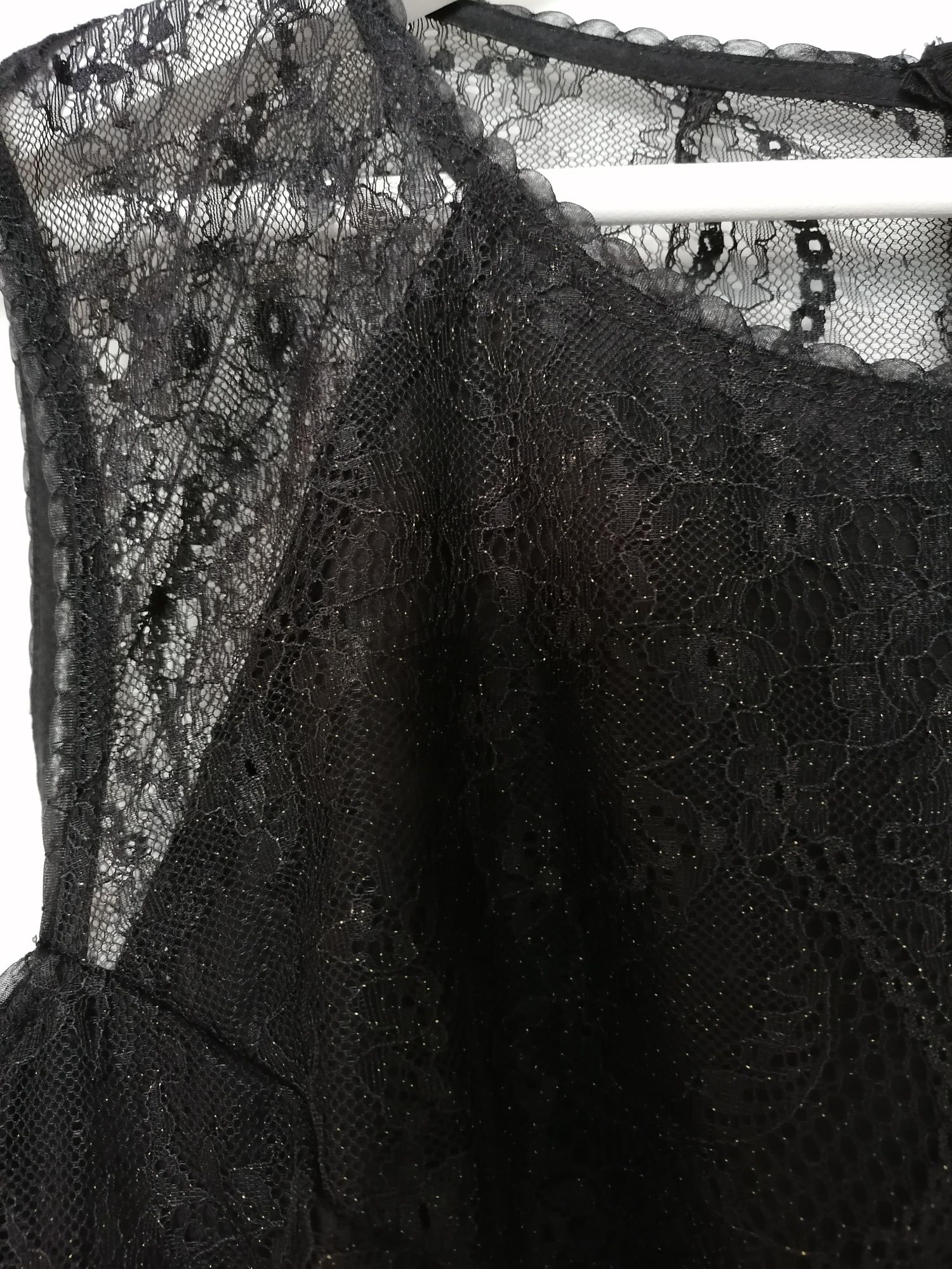 Suknia sukienka rozmiar XL 42 14 czarna koronka