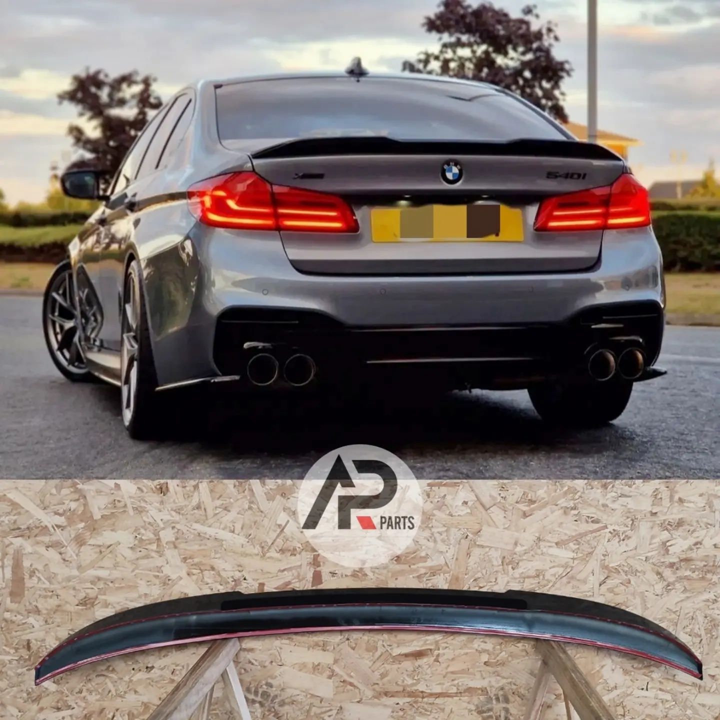 BMW Serie 5 G30 F90 Aileron Cs Mperformance Preto brilhante