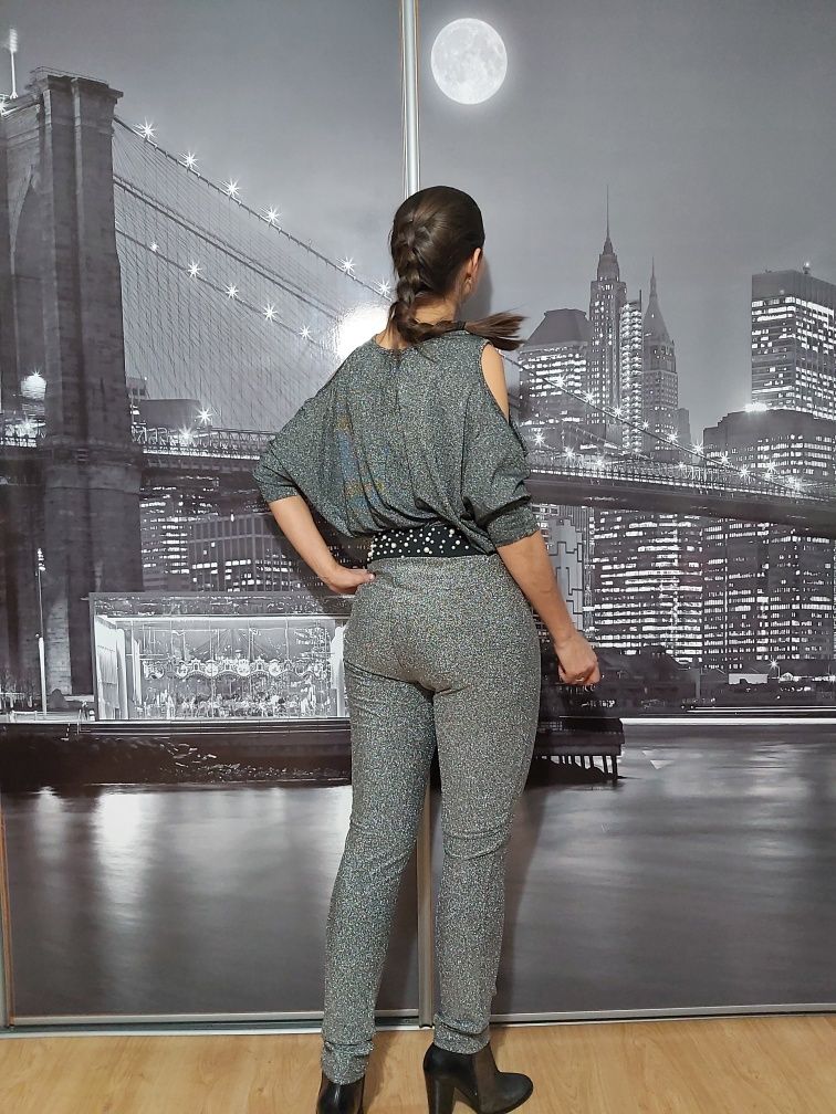 Nowe srebrne spodnie H&M divided