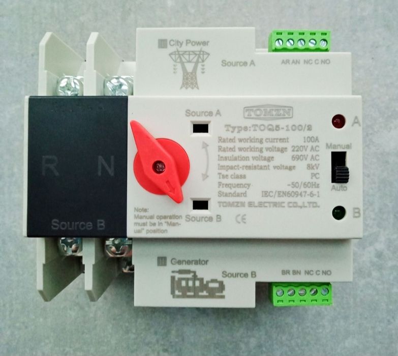 АВР Автоматический переключатель сеть-генератор, инвертор 2/125А