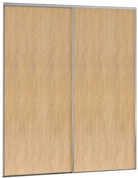 Kit 2 portas de correr roupeiro com calhas carvalho 90x250 cm Allure