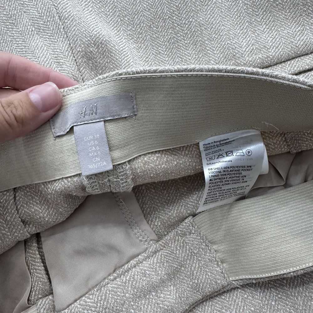 Брюки фактурні бежеві h&m жіночі штани м