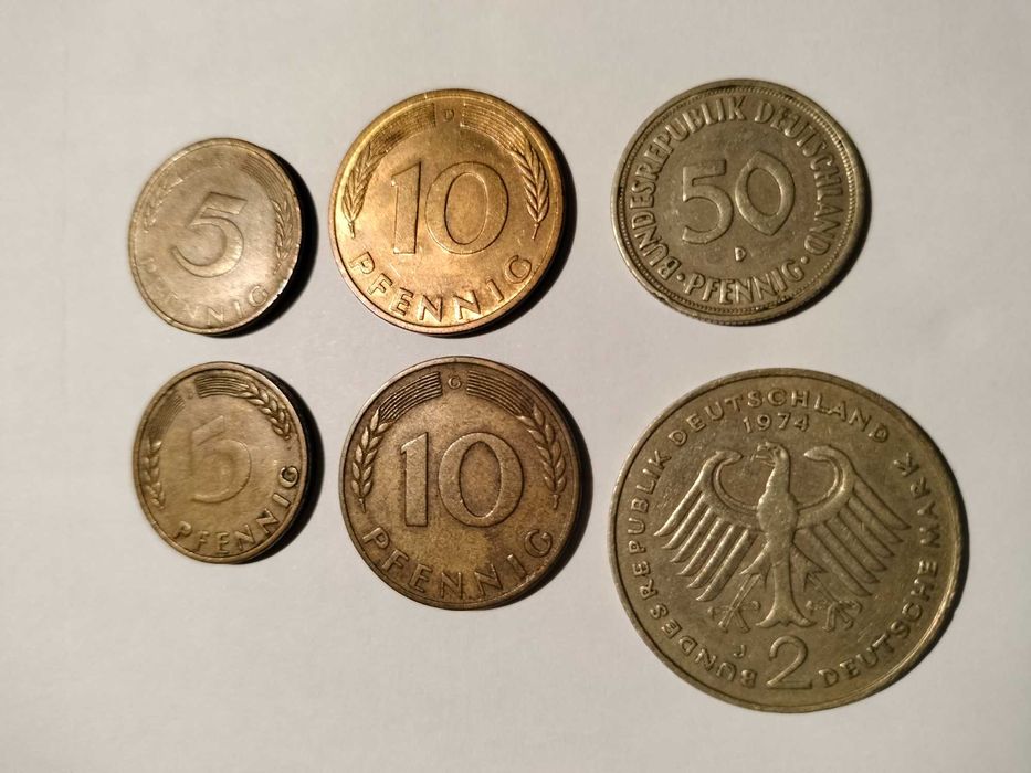 Conjunto de 6 moedas antigas