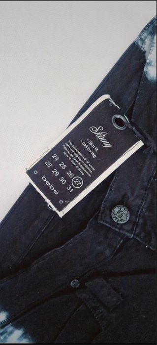 Nowe czarne spodnie Bebe skinny slim fit skinny leg haftki S/ M
