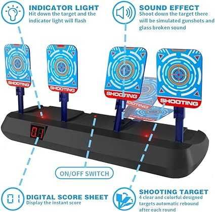 Elektroniczna tarcza 4 cele strzelnica NERF P795