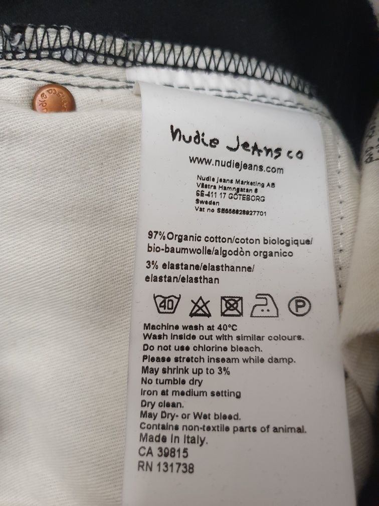 Spodnie z bawełny organicznej Nudie Jean's r.32